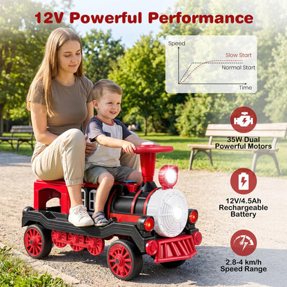 12V Kids Ride on Car, 2-Seater Children Electric Vehicle