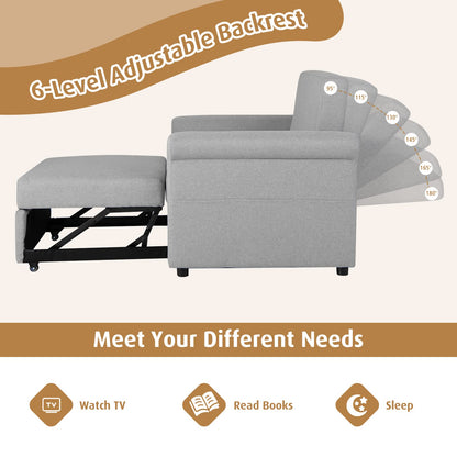 3-in-1 Convertible Sofa Chair Bed Sleeper Couch with Adjustable Backrest