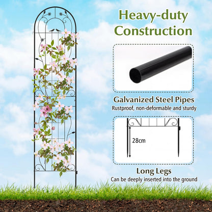 2/4 Pack Garden Trellis, 180/220 x 50cm Galvanized Steel Trellis for Climbing Plants
