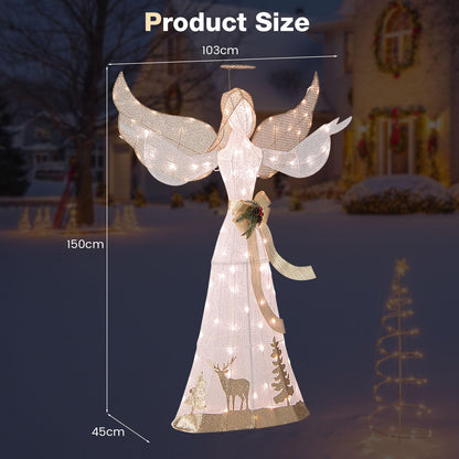 150 cm Lighted Christmas Angel Decoration with 100 LED Lights