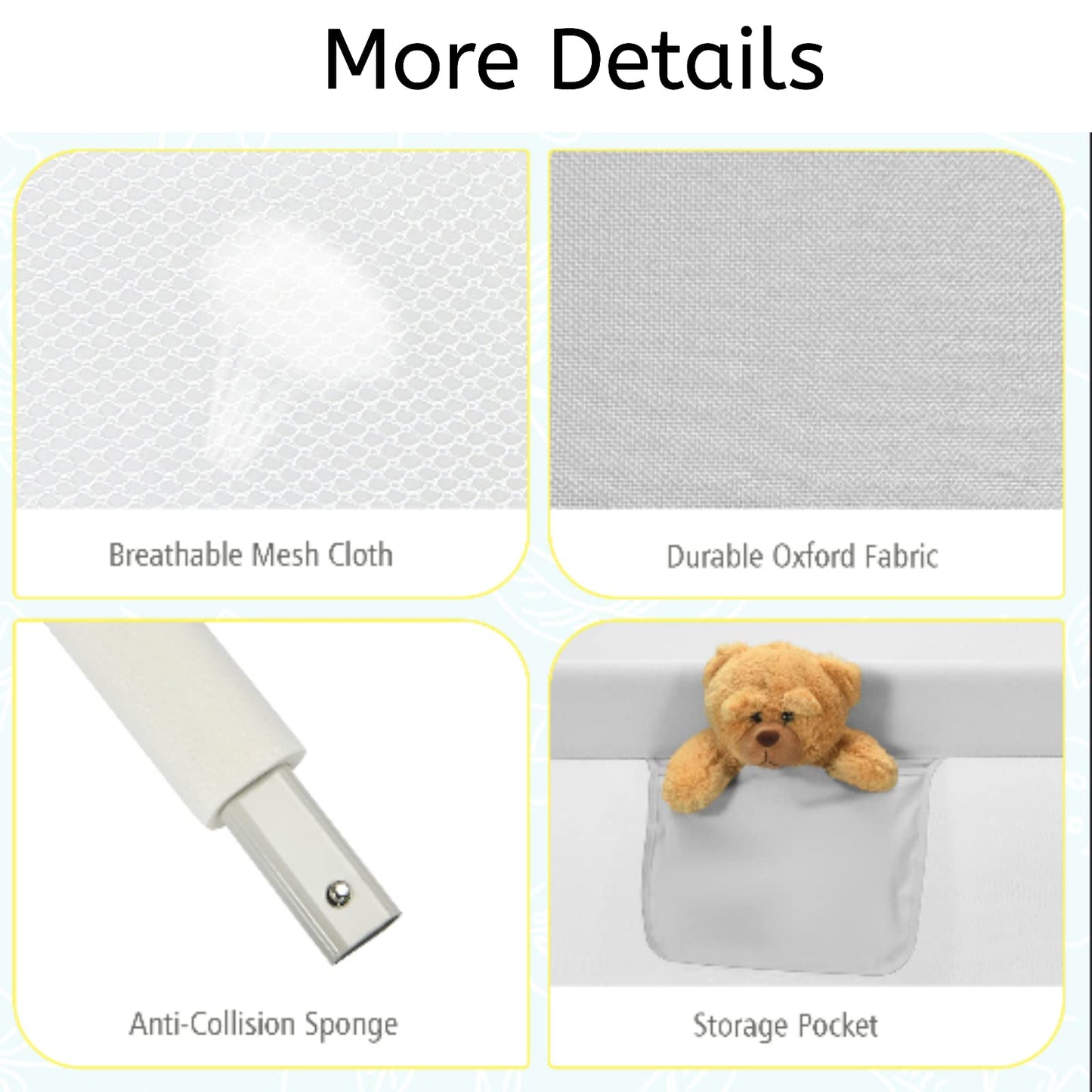 145cm Height Adjustable Bed Rail with Storage Pocket and Safety Lock