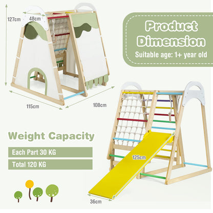 Multi-functional Kid's Climbing Toy with Slide and Climbing Net