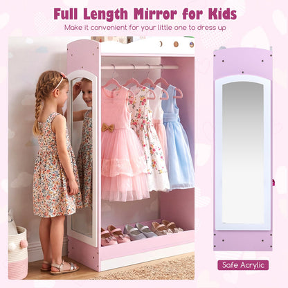 Kids Dress Up Storage, Wooden Open Children Wardrobe