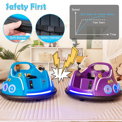 Electric Bumper Car with 360° Spin and Remote Control for Toddlers and Babies