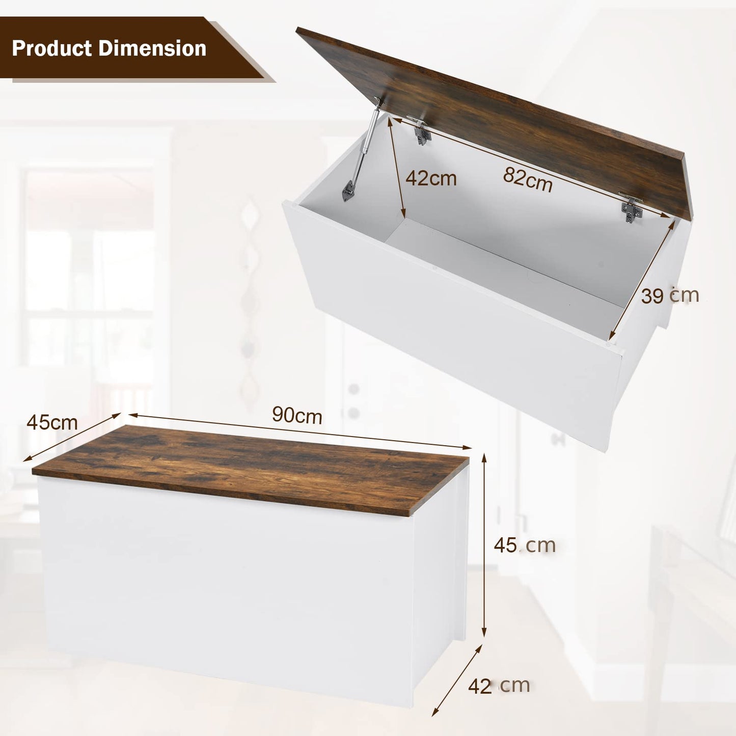 Large Toy Box Organizer with Flip-up Lid