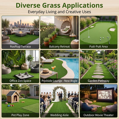 GiantexUK 5M x 1M Artificial Grass, 7/20 mm Pile Height Fake Grass Turf