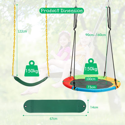 Belt and Nest Swing Seat with Adjustable Hanging Ropes