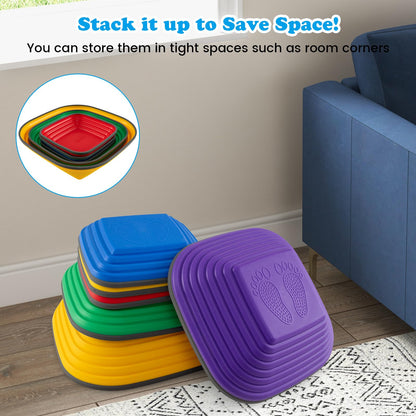 6 Pieces Kids Stepping Stone Non-Slip Square Toddler Balance Stones