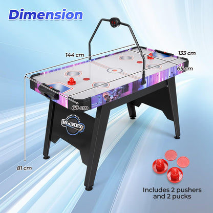 144 CM Air Hockey Table with 2 Pucks and 2 Pushers for Kids and Adults