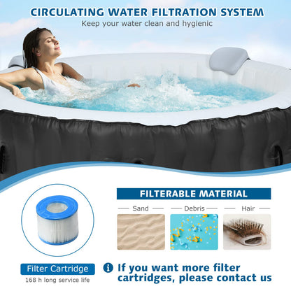 4-6 Person 108 Bubble Jets Outdoor Inflatable Hot Tubs with Headrest