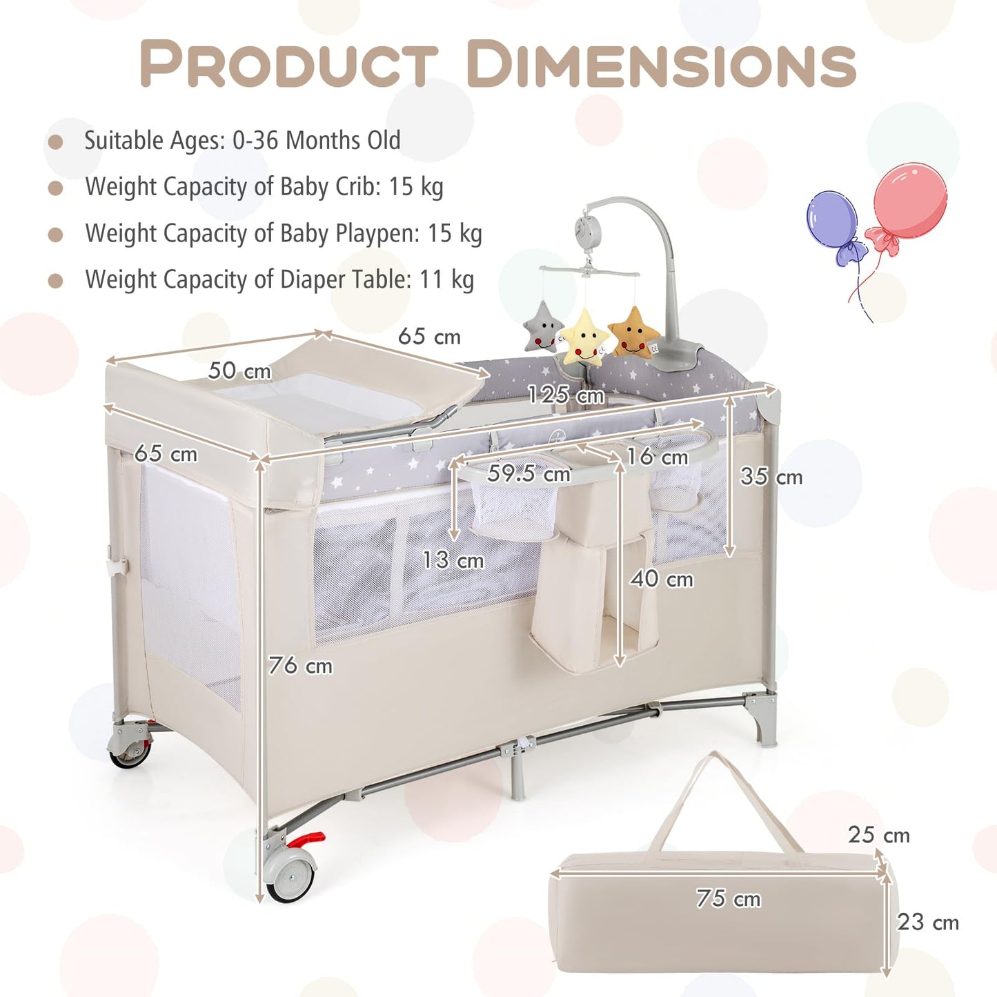 5-In-1 Baby Bassinet Crib Bedside Sleeper Nursery Center