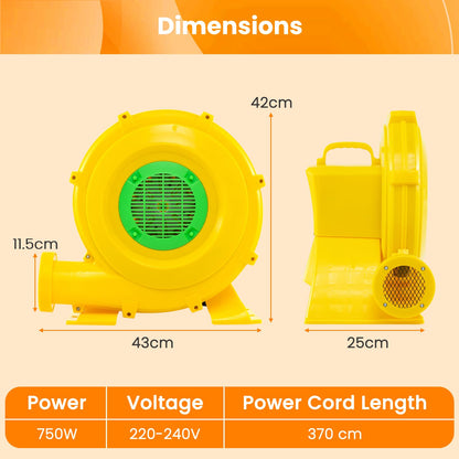 Air Blower, Powerful Bouncy Castle Pump Fan, Electric Inflatable Bouncer Blowers