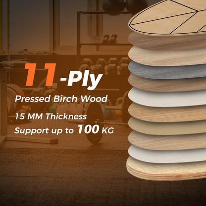 Wooden Balance Board, Surfing Skate Balance Trainer with Roller