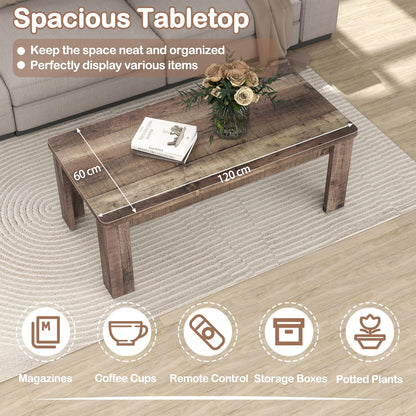 120 cm Farmhouse Coffee Table with Spacious Tabletop