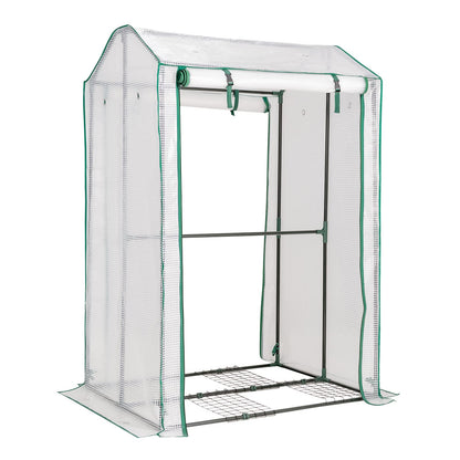 Garden Grow Green House with 4 Shelves and Roll-up Zippered Door