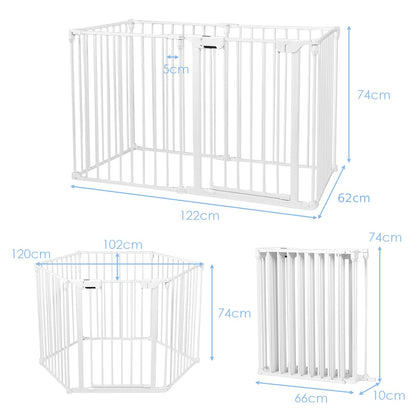 Metal Fire Guard Hearth Gates with Lockable Door