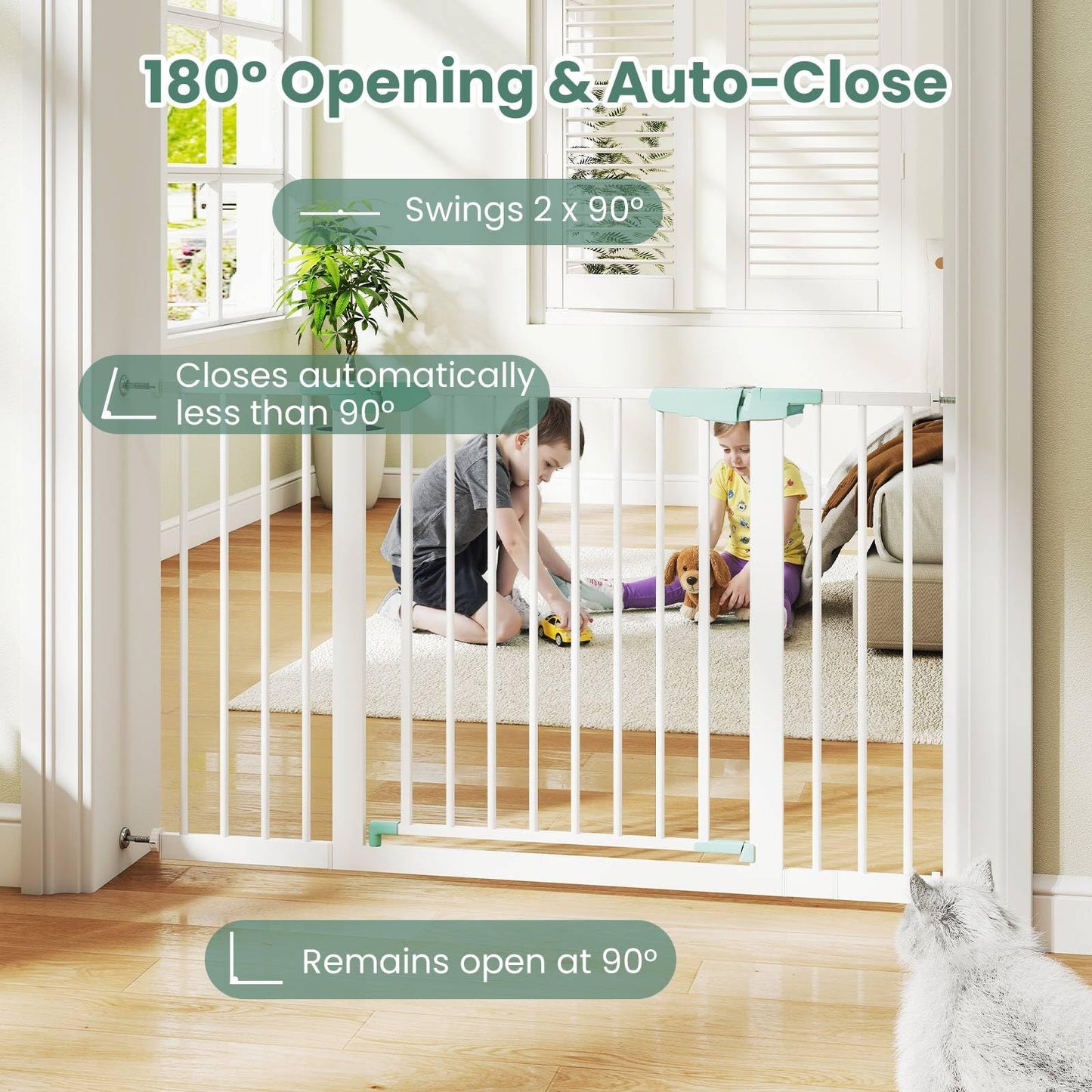 Wide Baby Safety Gate Fits 80-123 CM Openings