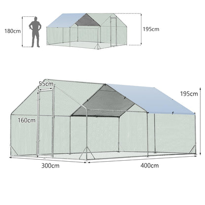 Large Spire Shaped Chicken Coop with Sun Protective Cover