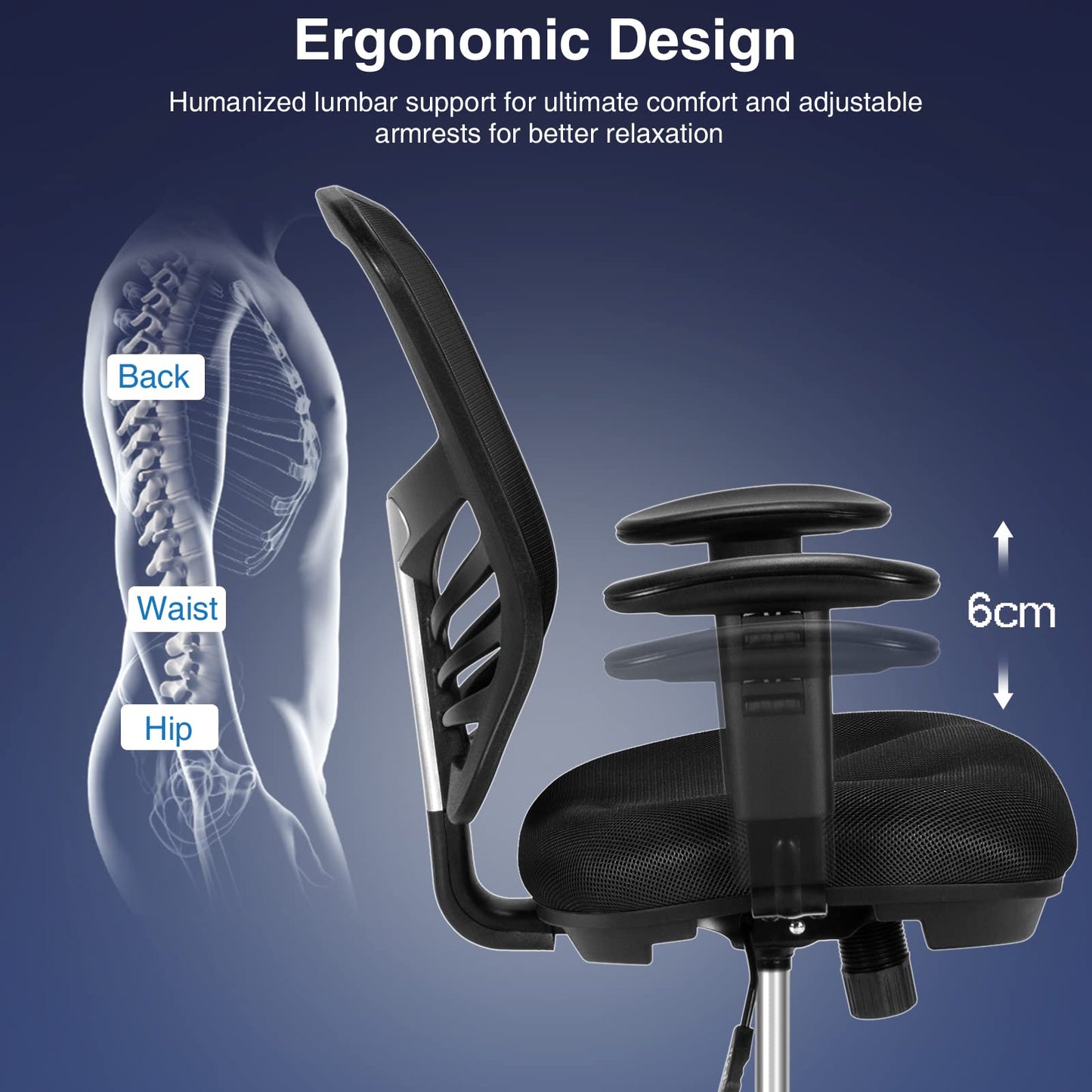 Ergonomic Swivel Office Chair with Adjustable Footrest