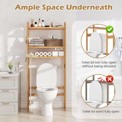 Over Toilet Storage Unit with 5 Position Shelves