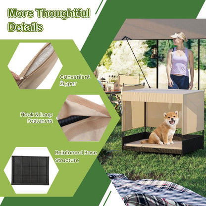 Elevated Wicker Dog House for Small to Medium Breeds
