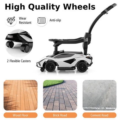 3-in-1 Ride On Push Car with Removable Guardrails and Handle