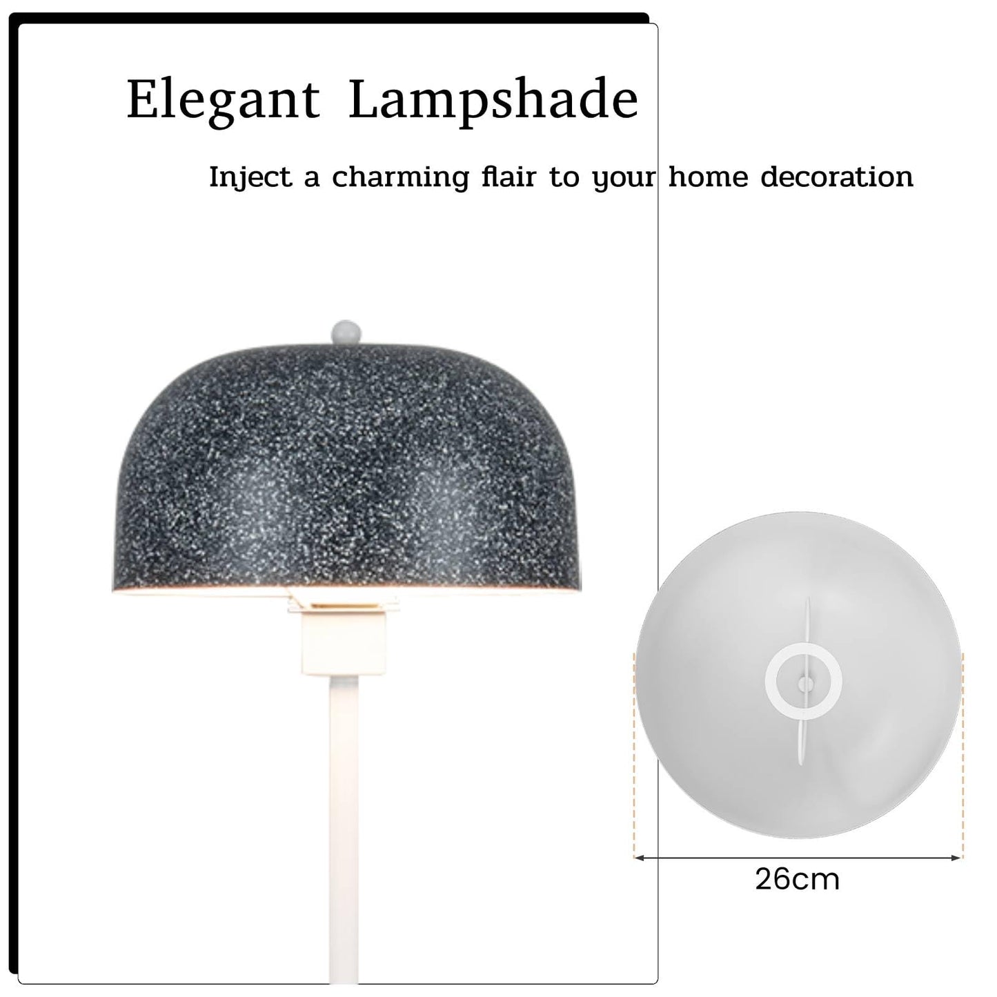 GiantexUK Floor Lamp, Standing Corner Lamp with Faux Terrazzo Lampshade, Foot Switch, Weighted Base & E27 Socket