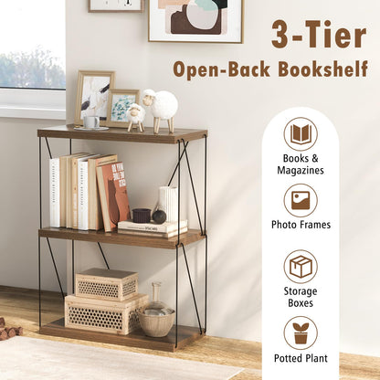 3-Tier Multipurpose Display Rack with Metal Frame for Living Room Home Office