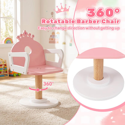 Kids Vanity Table and Chair Set, Girls Dressing Table