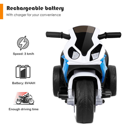 6V Kids Ride on Motorcycle with Training Wheels and Head Light