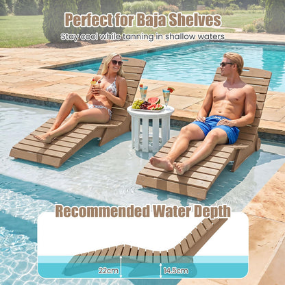 Ergonomic S Shape, up to 14.5-22cm of Water, Anti-Floating Outdoor Sunbed Tanning Seat