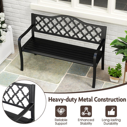 Metal Frame Loveseat Park Bench for Balcony