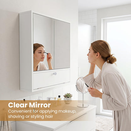 Bathroom Mirror Cabinet, Wall Mounted Storage Cupboard
