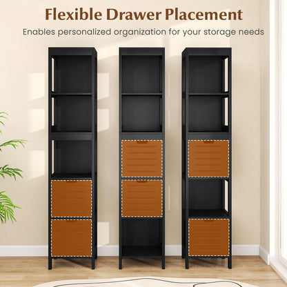 Tall Bath Storage Unit with 2 Deep Box Drawers