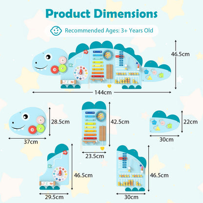 Activity Wall Busy Board Panels, 11 in 1 Wooden Sensory Wall Toy