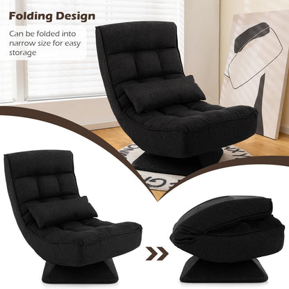 4-Position Adjustable Floor Chair with Swivel Base