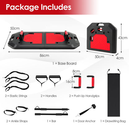Fitness Equipment with Foldable Push-up Stand Elastic Resistance Bands