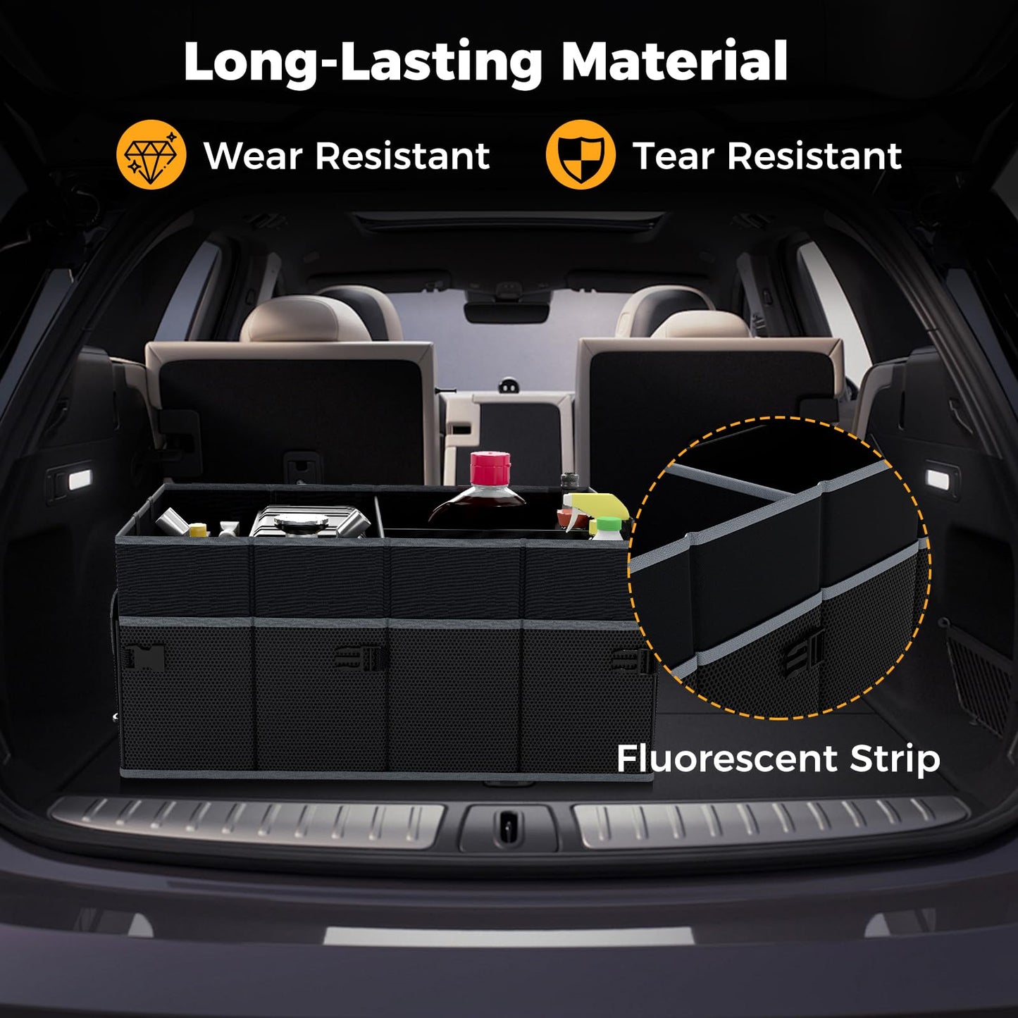 Car Trunk Organizer 48L Collapsible Cargo Storage Box