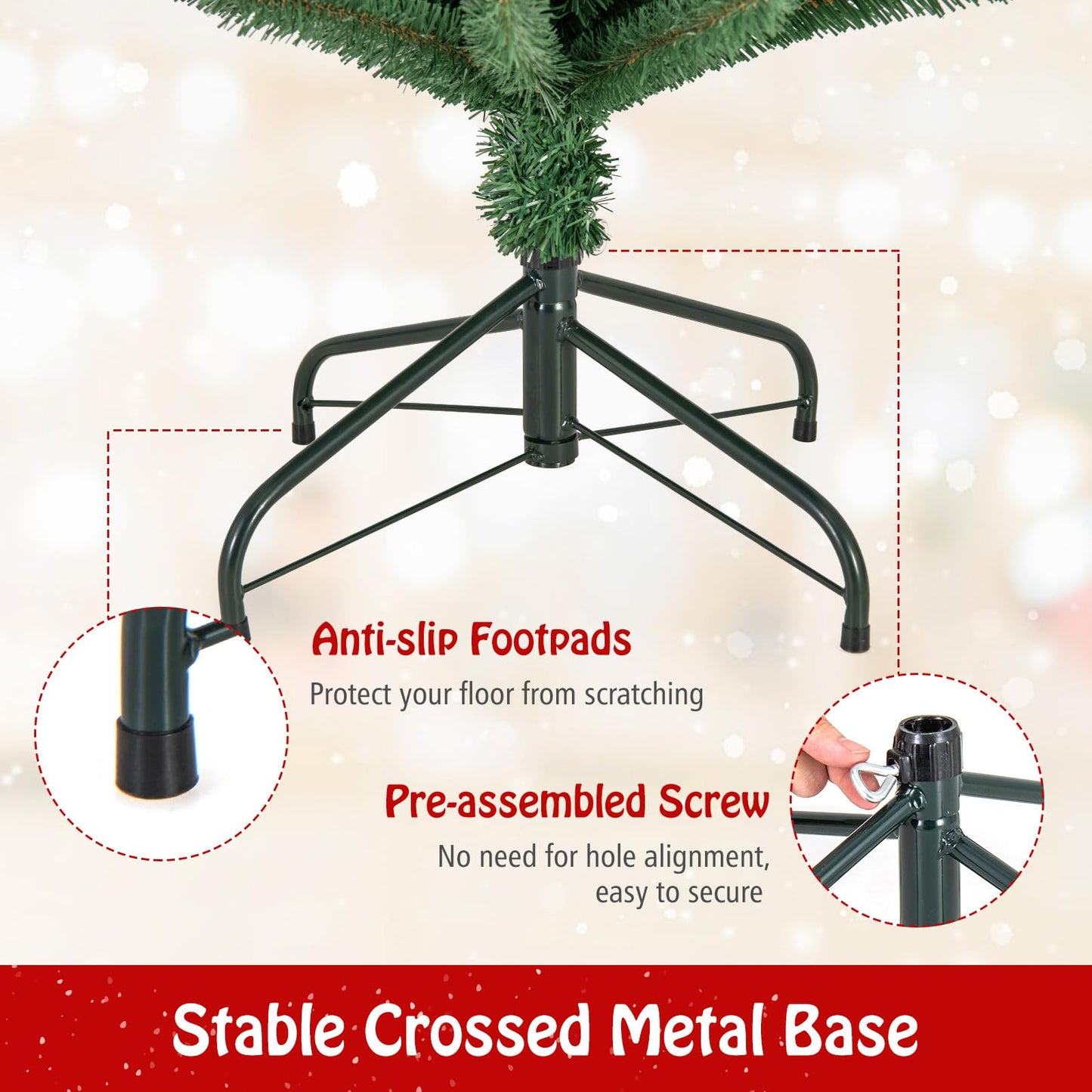 Artificial Christmas Tree with Quick Shape Technology and Lush Branch Tips