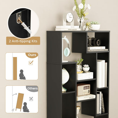 120cm Tall Bookshelf with Anti-tipping Kits for Home Office