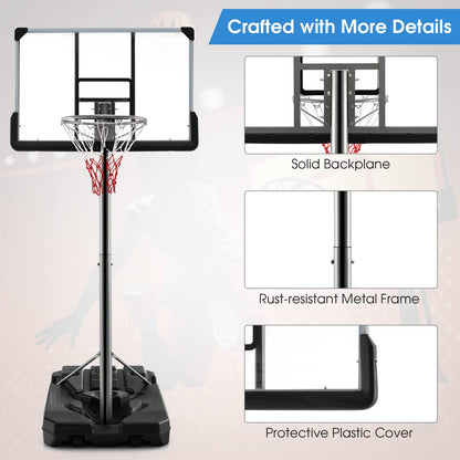 Portable Basketball Hoop with Metal Frame for Teenagers and Adults