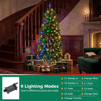 5/6/7FT Pre-lit Christmas Tree, Hinged Xmas Tree
