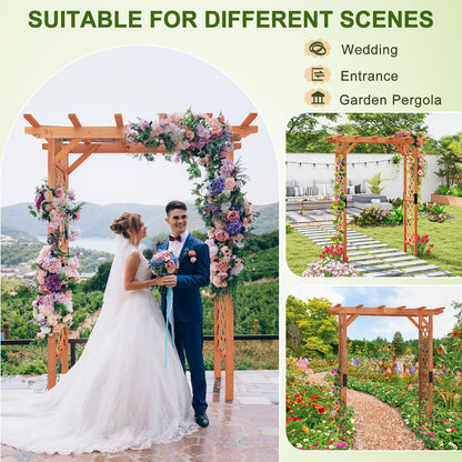 Wooden Garden Arch Entryway Trellis Pergola Arbour(152 x 80 x 215cm)