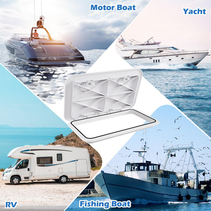 61 x 35CM Boat Hatch with 180° Lid Hinge and Non-Slip Surface