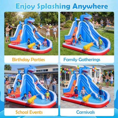 Inflatable Bouncy Castle, Jumper House Water Pool Slide Activity Center with Water Slide