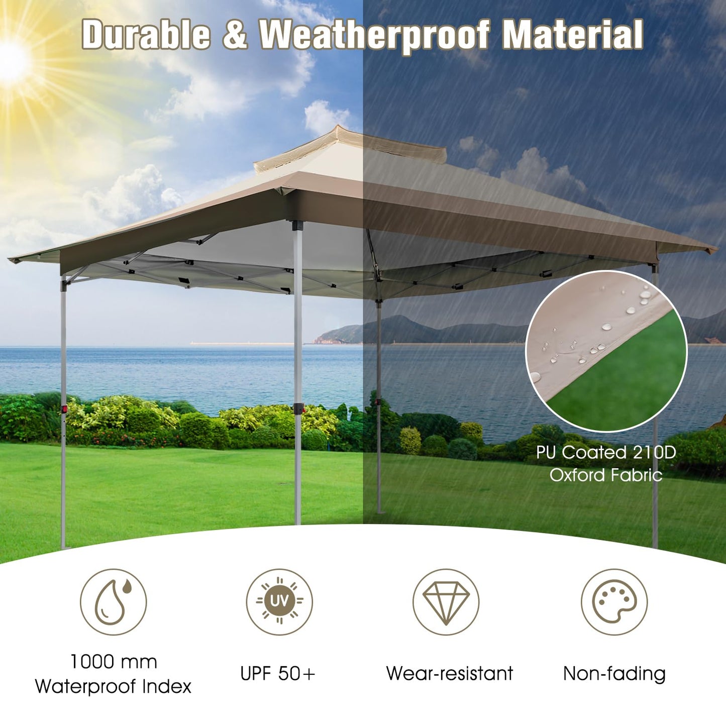 Pop up Gazebo with Vented Top and Portable Canopy Shelter