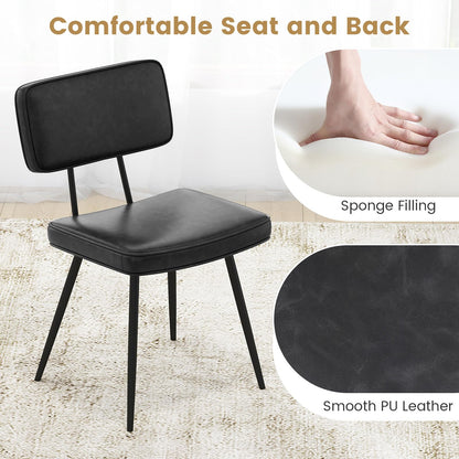 Kitchen Faux Leather Upholstered Dining Chair Set of 2