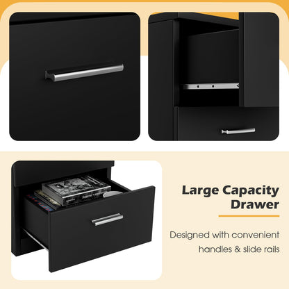 Space-saving Night Chest with 3 Drawers and Handles for Bedroom