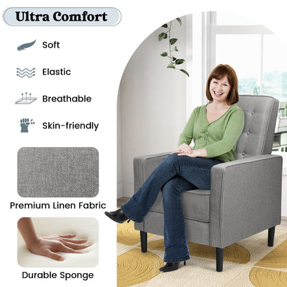 Giantex Accent Armchair, 3-Position Adjustable Sofa Chair Leisure Seat with Extendable Footrest