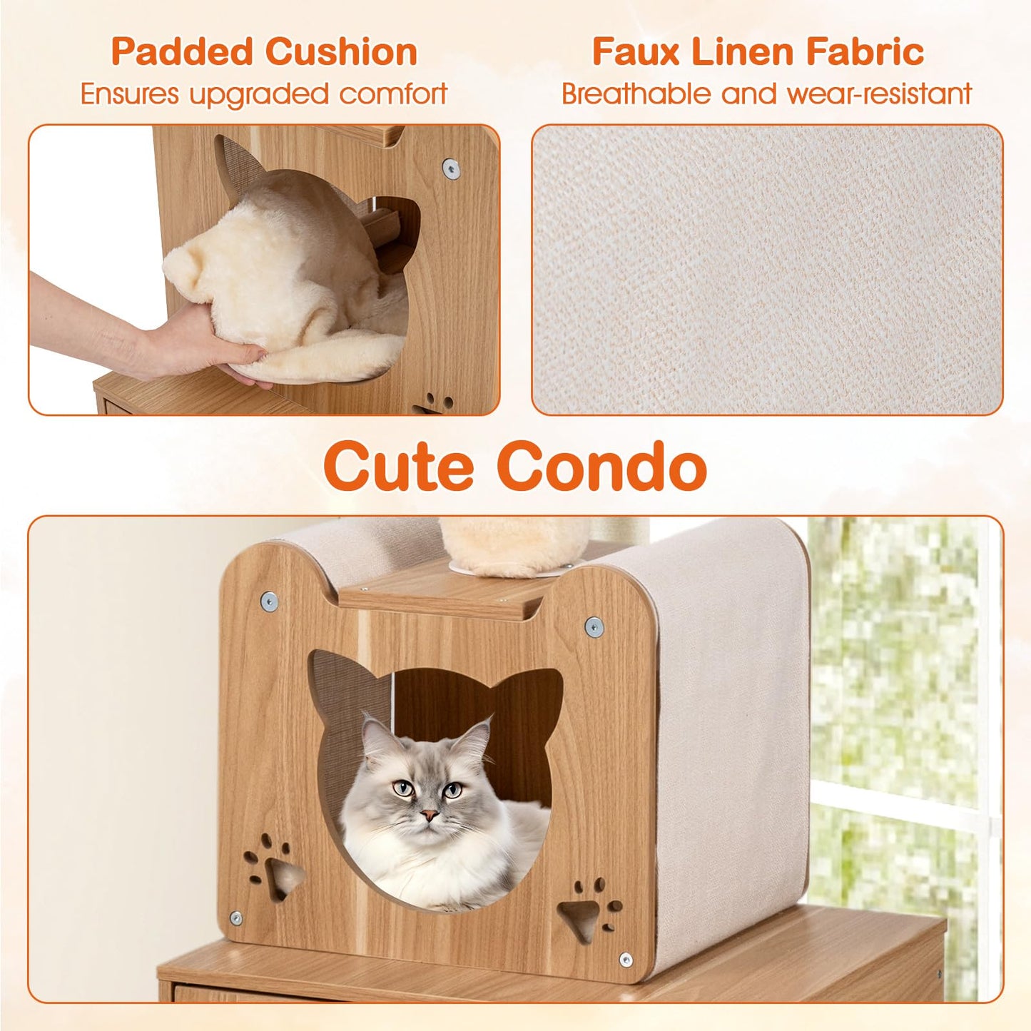 256-275 cm Adjustable Floor to Ceiling Cat Tree